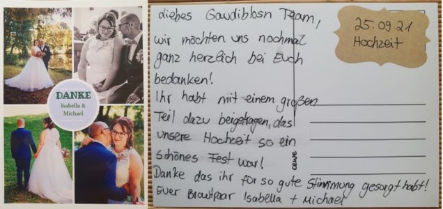 Danksagung als bayerische hochzeitsband