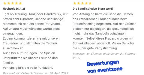 5-Sterne-Bewertung von eventzone